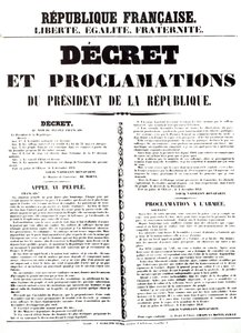Besluit en Proclamatie door Louis Napoleon Bonaparte III, President van de Republiek, 2 december 1851